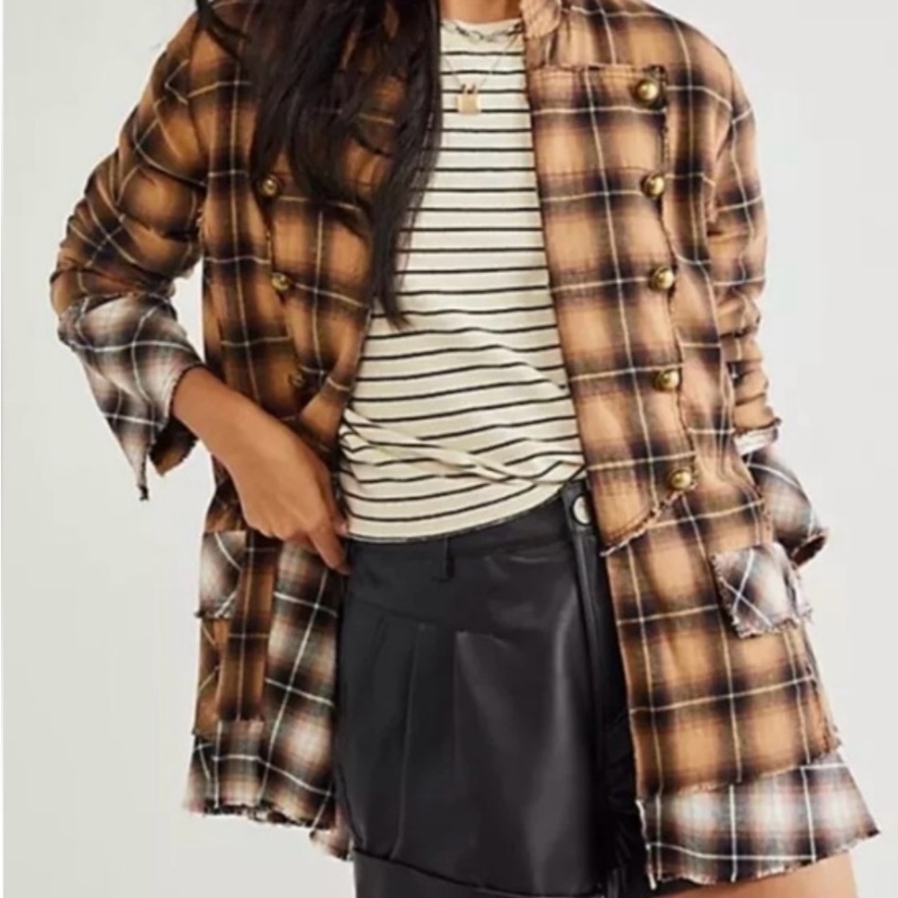We The Free Taylor Military Plaid Blazer